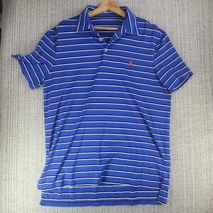 Polo Ralph Lauren Polo Shirt Mens Large Striped Performance Golf Classic